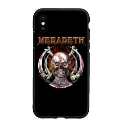 Чехол iPhone XS Max матовый Megadeth - боевой череп, цвет: 3D-черный