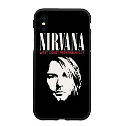 Чехол iPhone XS Max матовый Nirvana - Kurt Cobain, цвет: 3D-черный