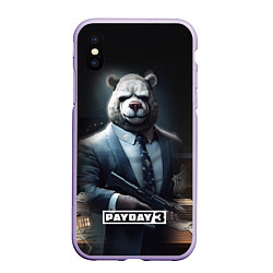Чехол iPhone XS Max матовый Payday3 bear, цвет: 3D-светло-сиреневый