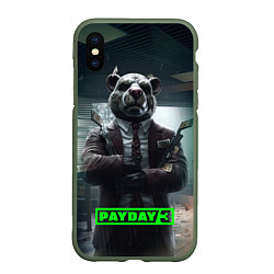 Чехол iPhone XS Max матовый Payday 3 dog, цвет: 3D-темно-зеленый