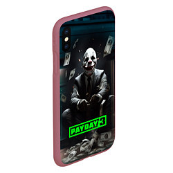 Чехол iPhone XS Max матовый Payday 3 game, цвет: 3D-малиновый — фото 2