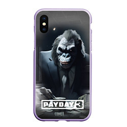 Чехол iPhone XS Max матовый Payday 3 big gorilla, цвет: 3D-светло-сиреневый