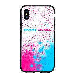 Чехол iPhone XS Max матовый Akame ga Kill neon gradient style: символ сверху, цвет: 3D-черный