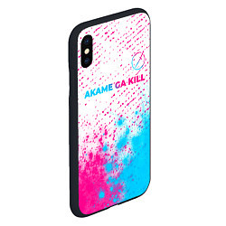 Чехол iPhone XS Max матовый Akame ga Kill neon gradient style: символ сверху, цвет: 3D-черный — фото 2