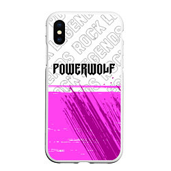 Чехол iPhone XS Max матовый Powerwolf rock legends: символ сверху, цвет: 3D-белый