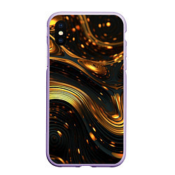 Чехол iPhone XS Max матовый Жидкое золото, цвет: 3D-светло-сиреневый