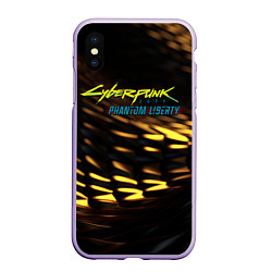 Чехол iPhone XS Max матовый Cyberpunk 2077 phantom liberty black gold