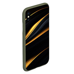 Чехол iPhone XS Max матовый Black gold texture, цвет: 3D-темно-зеленый — фото 2