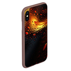 Чехол iPhone XS Max матовый Золотые волнистые линии, цвет: 3D-коричневый — фото 2