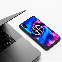 Чехол iPhone XS Max матовый Pantera неоновый космос, цвет: 3D-черный — фото 2