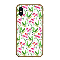 Чехол iPhone XS Max матовый Tender flowers, цвет: 3D-коричневый