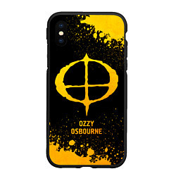 Чехол iPhone XS Max матовый Ozzy Osbourne - gold gradient, цвет: 3D-черный