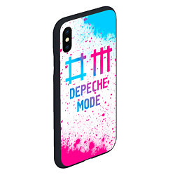 Чехол iPhone XS Max матовый Depeche Mode neon gradient style, цвет: 3D-черный — фото 2