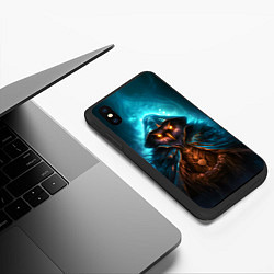 Чехол iPhone XS Max матовый Сова в колдовской мантии, цвет: 3D-черный — фото 2