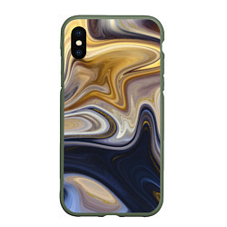 Чехол iPhone XS Max матовый Fantasy waves, цвет: 3D-темно-зеленый