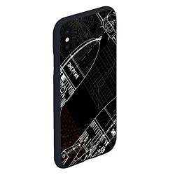Чехол iPhone XS Max матовый Чертеж ракеты, цвет: 3D-черный — фото 2