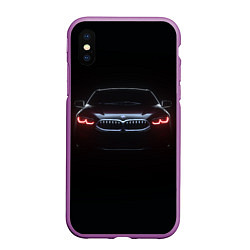 Чехол iPhone XS Max матовый BMW - red eyes, цвет: 3D-фиолетовый