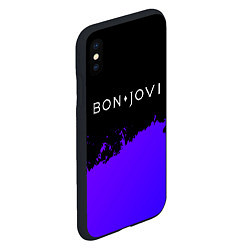 Чехол iPhone XS Max матовый Bon Jovi purple grunge, цвет: 3D-черный — фото 2