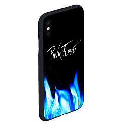 Чехол iPhone XS Max матовый Pink Floyd blue fire, цвет: 3D-черный — фото 2