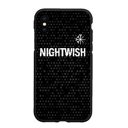 Чехол iPhone XS Max матовый Nightwish glitch на темном фоне: символ сверху, цвет: 3D-черный