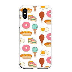 Чехол iPhone XS Max матовый Tasty food, цвет: 3D-белый