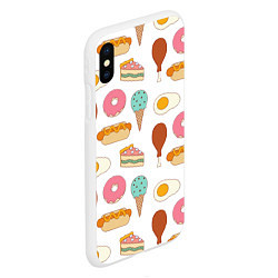 Чехол iPhone XS Max матовый Tasty food, цвет: 3D-белый — фото 2