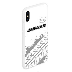 Чехол iPhone XS Max матовый Jaguar speed на светлом фоне со следами шин: симво, цвет: 3D-белый — фото 2