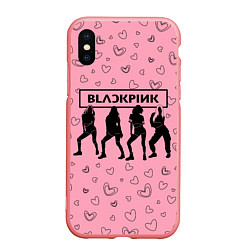 Чехол iPhone XS Max матовый Blackpink силуэт, цвет: 3D-баблгам