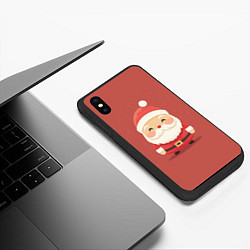 Чехол iPhone XS Max матовый Санта Клаус: арт нейросети, цвет: 3D-черный — фото 2