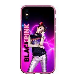 Чехол iPhone XS Max матовый Blackpink - Jennie, цвет: 3D-малиновый