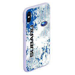 Чехол iPhone XS Max матовый Subaru blue logo, цвет: 3D-светло-сиреневый — фото 2
