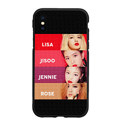 Чехол iPhone XS Max матовый Blackpink Bands, цвет: 3D-черный