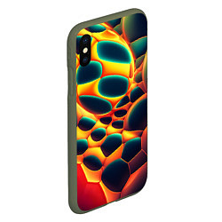 Чехол iPhone XS Max матовый Лавовые пузыри, цвет: 3D-темно-зеленый — фото 2