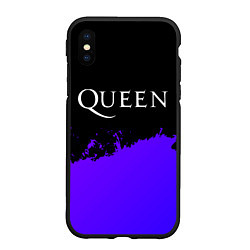 Чехол iPhone XS Max матовый Queen purple grunge, цвет: 3D-черный