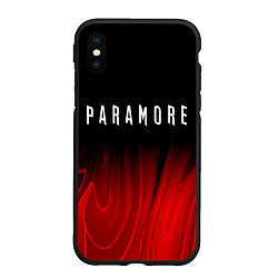 Чехол iPhone XS Max матовый Paramore red plasma, цвет: 3D-черный