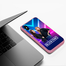 Чехол iPhone XS Max матовый Blackpink neon, цвет: 3D-малиновый — фото 2