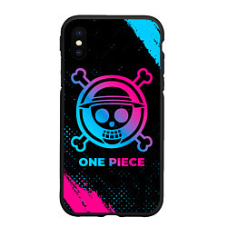 Чехол iPhone XS Max матовый One Piece - neon gradient, цвет: 3D-черный