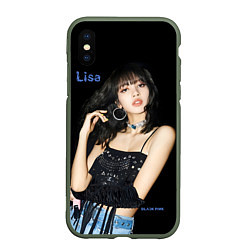 Чехол iPhone XS Max матовый Blackpink Lisa in jeans, цвет: 3D-темно-зеленый