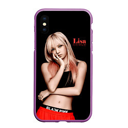 Чехол iPhone XS Max матовый Blackpink Lisa Manoban, цвет: 3D-фиолетовый