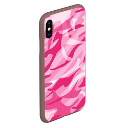 Чехол iPhone XS Max матовый Камуфляж в розовом, цвет: 3D-коричневый — фото 2