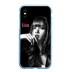 Чехол iPhone XS Max матовый Blackpink Lisa in leather jacket, цвет: 3D-голубой