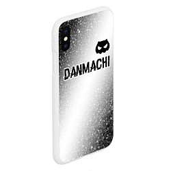 Чехол iPhone XS Max матовый DanMachi glitch на светлом фоне: символ сверху, цвет: 3D-белый — фото 2