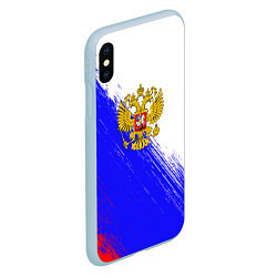 Чехол iPhone XS Max матовый Патриот Рф Герб, цвет: 3D-голубой — фото 2