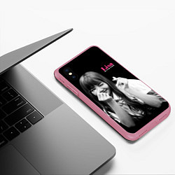 Чехол iPhone XS Max матовый Blackpink Lisa Sign of love, цвет: 3D-малиновый — фото 2
