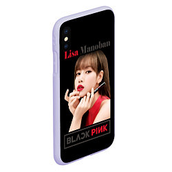 Чехол iPhone XS Max матовый Blackpink Lisa paints lips, цвет: 3D-светло-сиреневый — фото 2