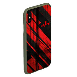 Чехол iPhone XS Max матовый CS GO black and red, цвет: 3D-темно-зеленый — фото 2