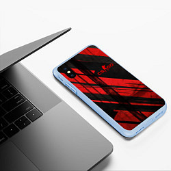 Чехол iPhone XS Max матовый CS GO black and red, цвет: 3D-голубой — фото 2