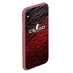 Чехол iPhone XS Max матовый CS GO dark red, цвет: 3D-малиновый — фото 2