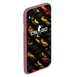 Чехол iPhone XS Max матовый CSGO white logo, цвет: 3D-малиновый — фото 2