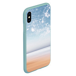 Чехол iPhone XS Max матовый Песчаный пляж и красивое небо, цвет: 3D-мятный — фото 2